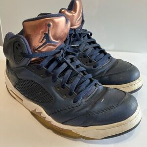 Air Jordan hightop midnight blue bronze sneakers Sz 12